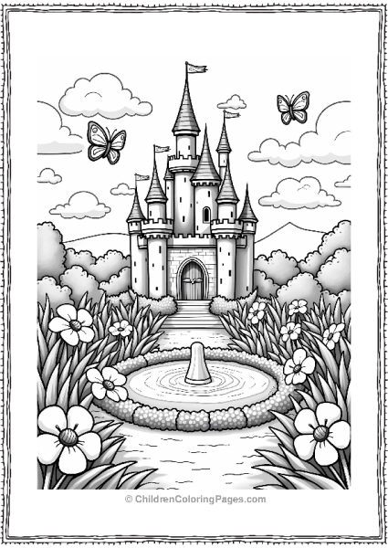 Peach S Garden In Front Of The Castle Free PDF Printable