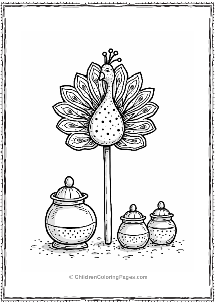 Peacock Shaped Lollipop With Spices Free PDF Printable