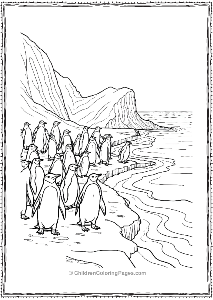 Penguin Colony By The Sea Free PDF Printable