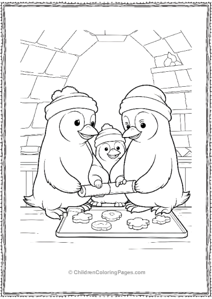 Penguin Family Baking Cookies Together Scaled Free PDF Printable