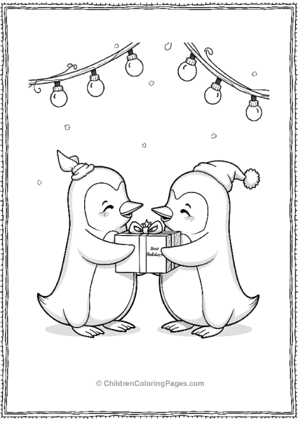 Penguin Friends With Personalized Gifts Free PDF Printable