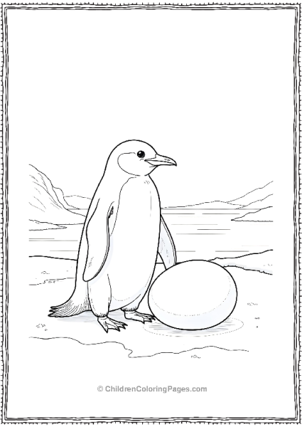 Penguin Guarding An Egg A Realistic Penguin Free PDF Printable