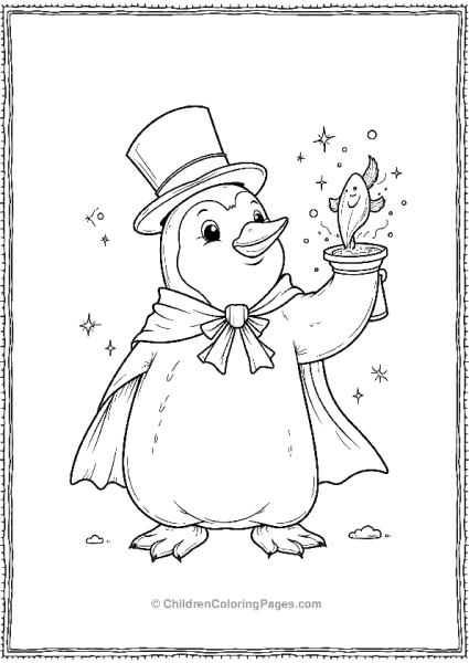 Penguin Magician In A Top Hat Free PDF Printable