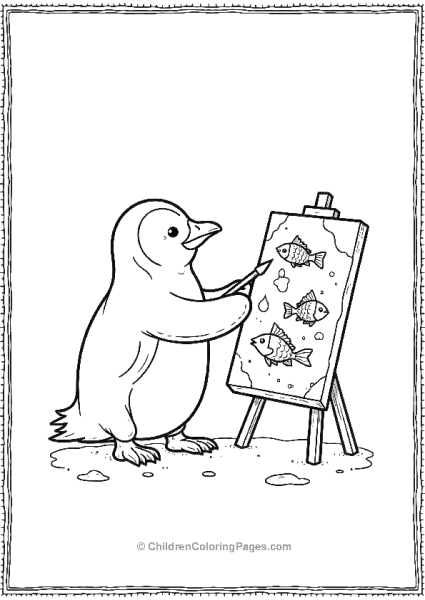 Penguin Painting An Ice Masterpiece Free PDF Printable