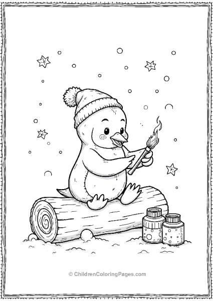 Penguin Painting Christmas Decorations Free PDF Printable