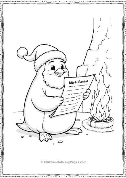 Penguin Santa Reading A Naughty Or Nice List Free PDF Printable