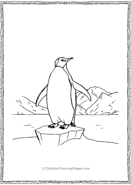 Penguin Standing On An Iceberg Free PDF Printable