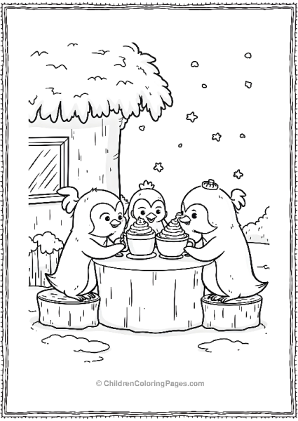 Penguins At A Hot Cocoa Cafe Free PDF Printable