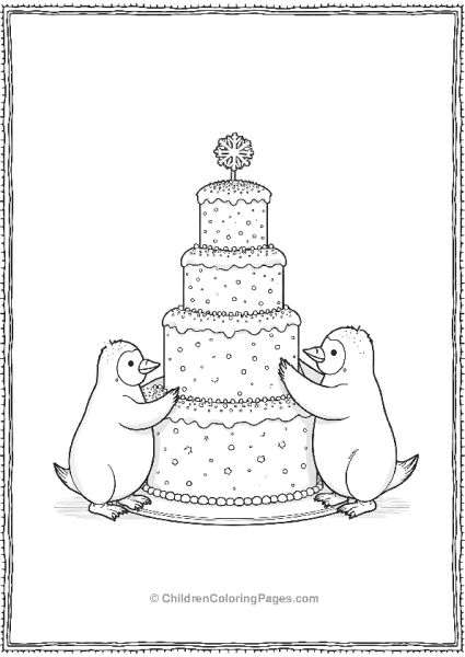 Penguins Baking A Giant Cake Scaled Free PDF Printable