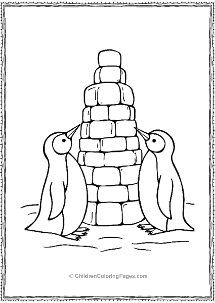 Penguins Building A Giant Ice Tower Scaled Free PDF Printable