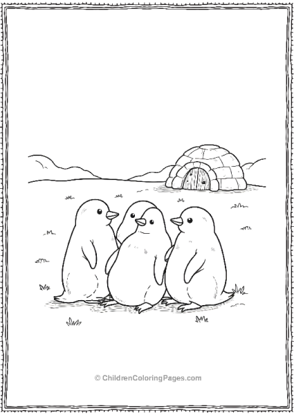 Penguins Fighting The Cold At North Pole Free PDF Printable