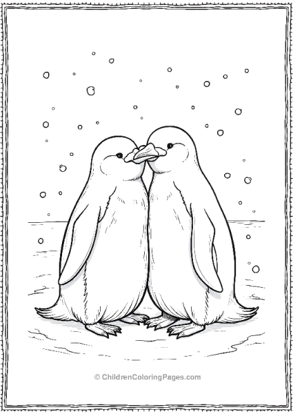 Penguins Huddling In A Blizzard Free PDF Printable