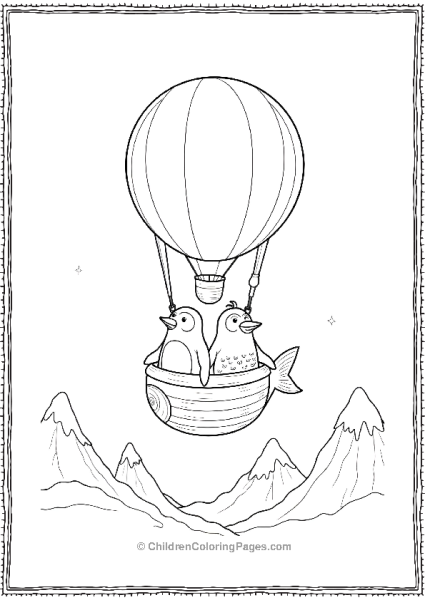 Penguins In A Hot Air Balloon Free PDF Printable