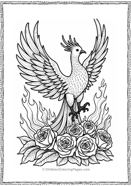 Phoenix Rising From Roses Free PDF Printable