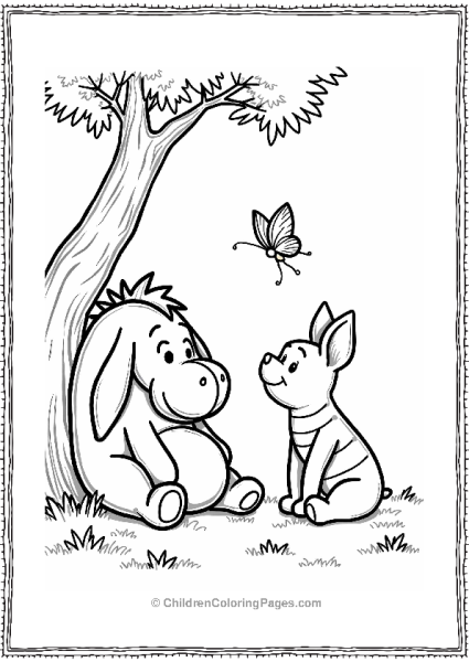 Piglet And Eeyore Under A Tree Free PDF Printable