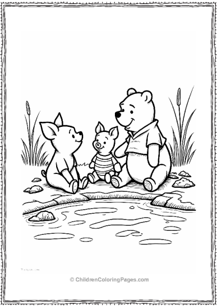 Piglet And Friends By The River Free PDF Printable