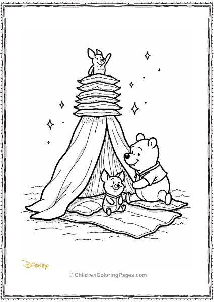 Piglet And Pooh Building A Fort Free PDF Printable