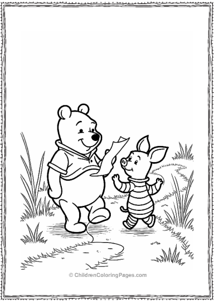 Piglet And Pooh On A Winding Path Free PDF Printable