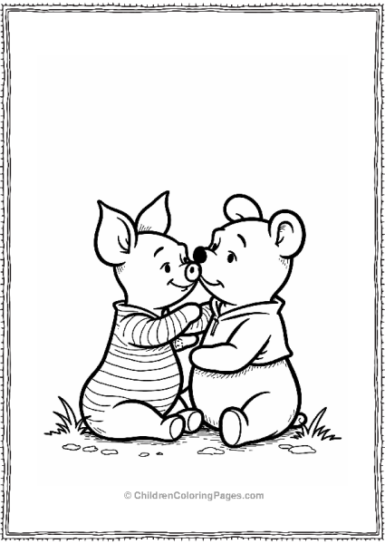 Piglet Comforting A Friend Free PDF Printable