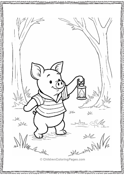 Piglet Exploring A Dark Forest Free PDF Printable