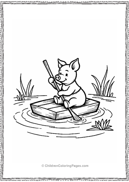 Piglet Floating In A Gentle Stream Free PDF Printable