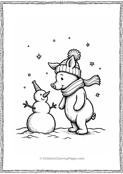 Piglet In A Winter Wonderland Free PDF Printable