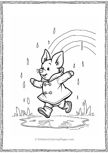 Piglet Jumping In Puddles Free PDF Printable