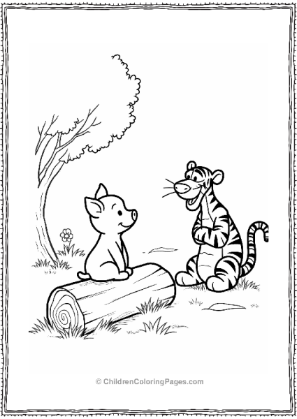 Piglet Listening To Tigger’s Story Free PDF Printable