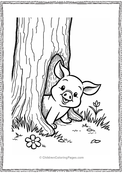 Piglet Playing Hide And Seek Free PDF Printable