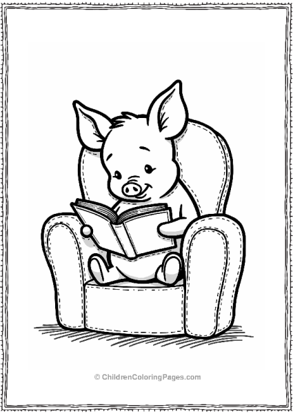 Piglet Reading His Favorite Book Free PDF Printable