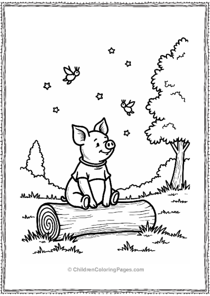 Piglet Watching Fireflies In The Evening Free PDF Printable