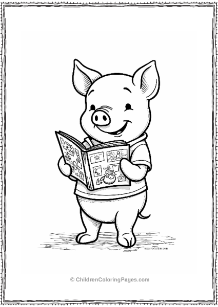 Piglet With A Scrapbook Of Memories Free PDF Printable