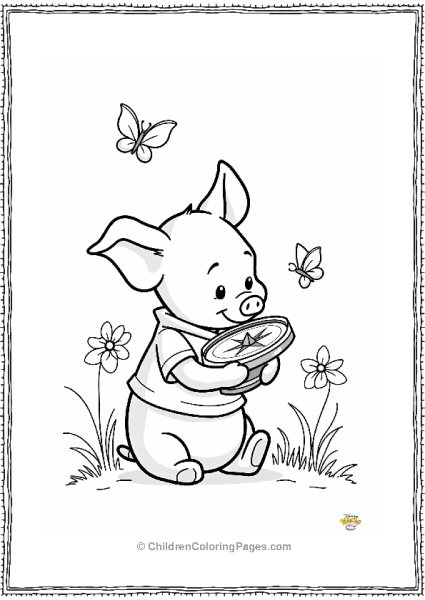 Piglet With A Shiny Compass Free PDF Printable