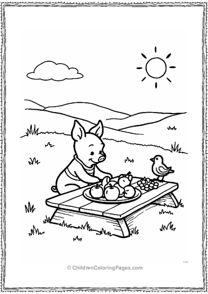 Piglet’s Fruit Picnic Free PDF Printable