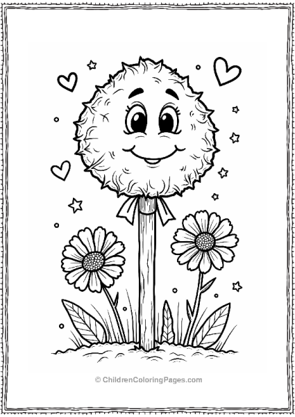 Pinata Shaped Lollipop With Flowers Free PDF Printable