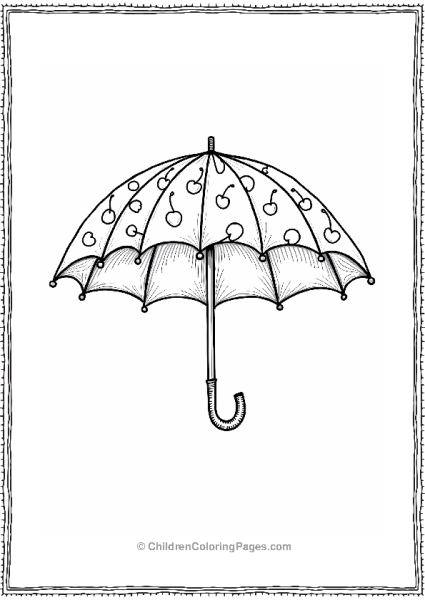 Playful Cherry Umbrella Design Free PDF Printable