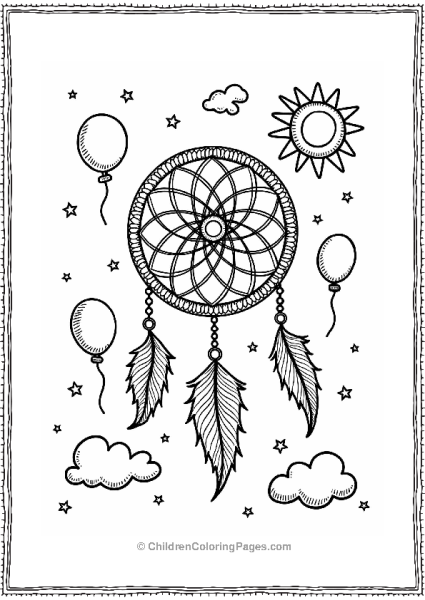 Playful Dreamcatcher With Balloons Free PDF Printable