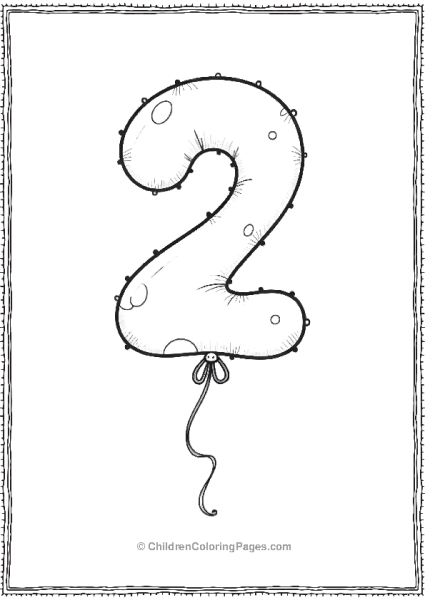 Playful Number Two Balloon Free PDF Printable