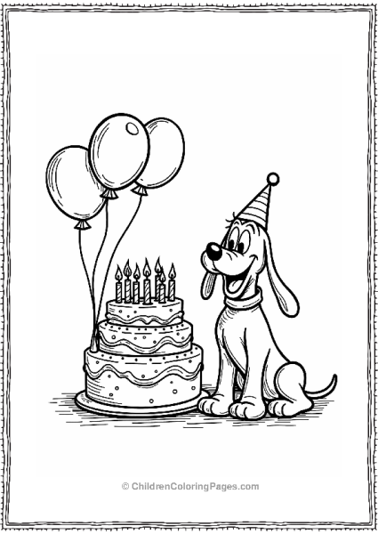 Pluto And A Birthday Cake Free PDF Printable