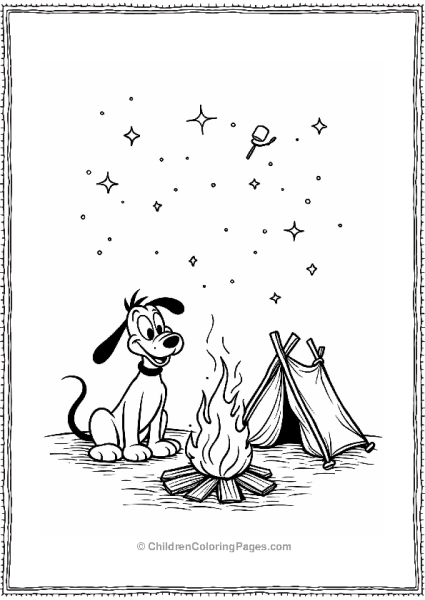 Pluto At A Campfire Under The Stars Free PDF Printable