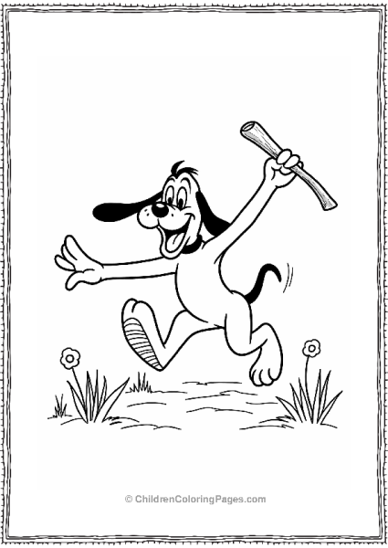 Pluto Fetching A Stick Free PDF Printable