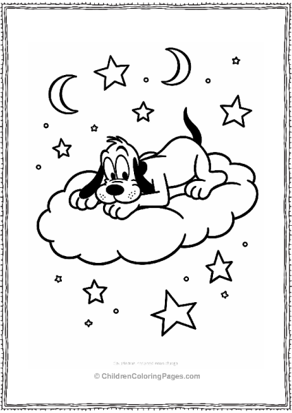 Pluto Floating On A Cloud Free PDF Printable