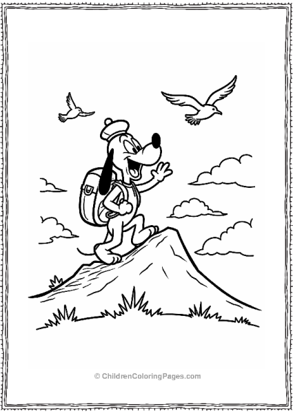 Pluto Hiking A Mountain Trail Free PDF Printable