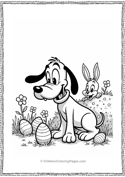 Pluto Hunting Easter Eggs Free PDF Printable