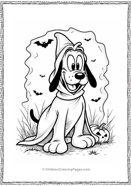 Pluto In A Halloween Costume Free PDF Printable