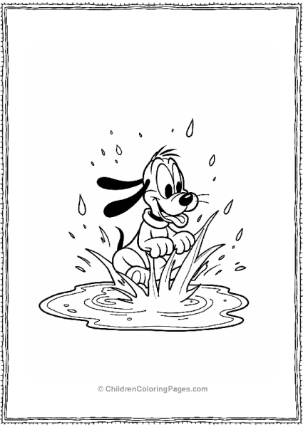 Pluto Jumping In A Puddle Free PDF Printable