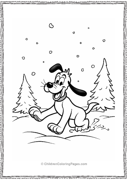 Pluto Playing In The Snow Free PDF Printable