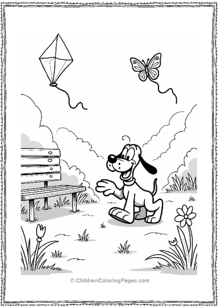 Pluto Plays In The Park Free PDF Printable