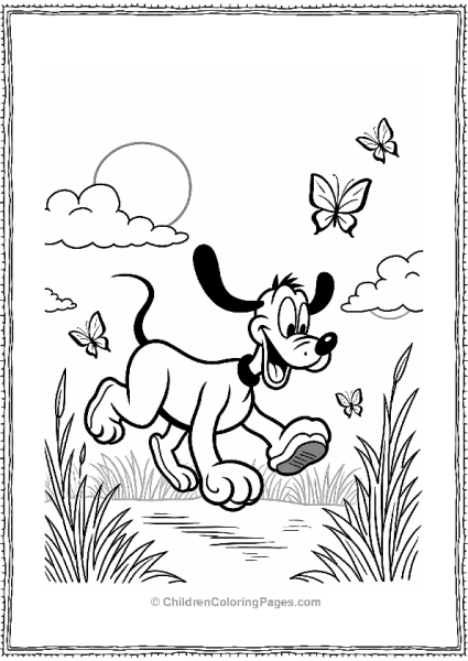 Pluto Running Through A Field Free PDF Printable