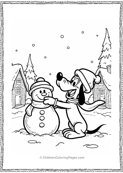 Pluto Snowman Fun Free PDF Printable